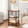 3 Tier Machine Stand Rustic Brown - Vasagle: Adjustable Height, Steel Frame, No Wheels - 2 of 3
