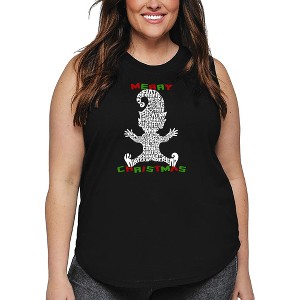 LA Pop Art Christmas Elf - Women's Word Art Tank Top - 1 of 4