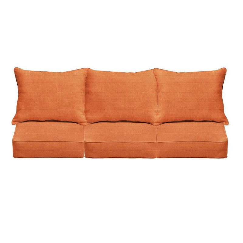 Sunbrella 6pc Canvas Outdoor Corded Sofa Pillow and Cushion Set - Sorra Home, 1 of 8