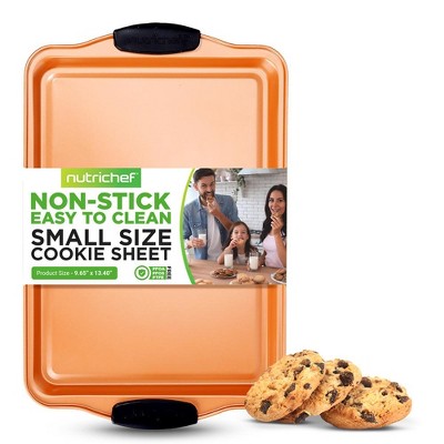 NutriChef Small Cookie Sheet -Commercial Grade Restaurant Quality Metal Bakeware, (Copper)