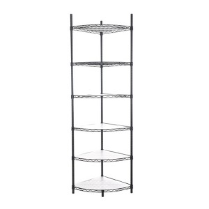 Yukimo 6-Tier Corner Shelf Rack, 18" x 18" x 72" Heavy Duty Adjustable Metal Storage Unit with Shelf Liners - 1 of 4