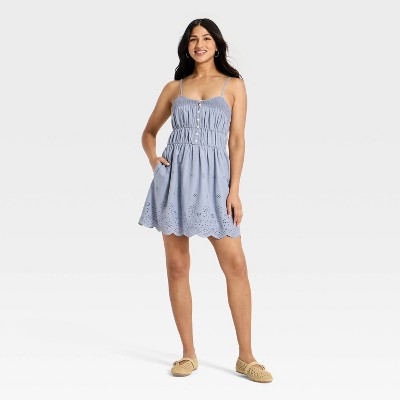 Женские платья Universal Thread Women's Crochet Mini Sundress - Universal Thread™ Blue M — фото 3