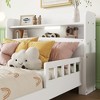 VASIP Twin Pine Wood Bed with Bookcase Headboard and Safety Guardrails ,for Kids' & Teen Rooms,Gray - 4 of 4