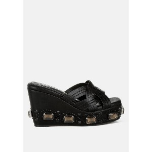 Blistronic Chunky Diamante & Rhinestone Cut-Out Sandals - 1 of 4