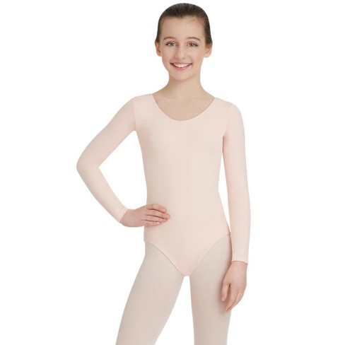Capezio Ballet Pink Team Basics Long Sleeve Leotard - Girls Large