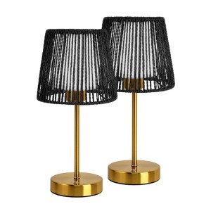 ONEWISH 2-Pack Cordless Table Lamps with Double Shades – Portable, Touch-Control, Holiday Gift & Home Accent - 1 of 4
