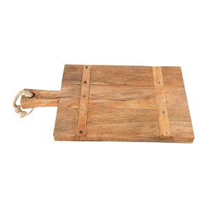 Storied Home Mango Wood Serve Board with Rope on Handle, Natural - 1 of 4