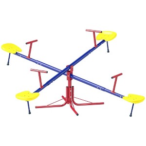 Kids Seesaw Swivel Teeter Totter with 360 Degree Spinning, 4 Seater Seesaw Outdoor Playground Equipment for Backyard - 1 of 4
