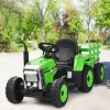 Infans 12V Kids Ride On Tractor w/ Trailer, Battery Powered Electric Toy Car, 3-Gear-Shift Ground Loader Ride On w/ 2.4G Remote Control, LED Lights - 3 of 4