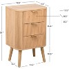 Nordlys 2-Drawer Natural Solid Wood Nightstand Classic Style Bedroom - 4 of 4