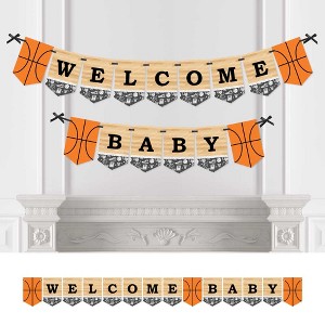 Big Dot of Happiness Nothin' but Net - Basketball - Baby Shower Bunting Banner - Sports Party Decorations - Welcome Baby - 1 of 4