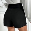 Women's Shorts Black High Waisted Sequin Trim Asymmetric Hem Mini Skirt Shorts - 2 of 2