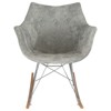 LeisureMod Willow Nursery Rocking Chair in Twill Fabric/Velvet Upholstery - Eiffel Ash Wood Base, Plus Comfort, Perfect for Nurseries - 3 of 4