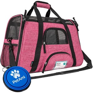 PetAmi Airline Approved Pet Carrier for Cat Dog, Soft Sided Travel Supplies Accessories, Ventilated Carrying Bag Kitten Puppy - 1 of 4