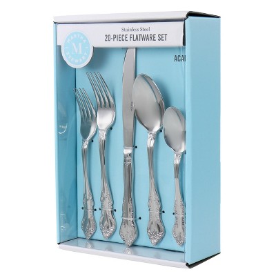 Martha Stewart Acadia 20 Piece Stainless Steel Flatware Set