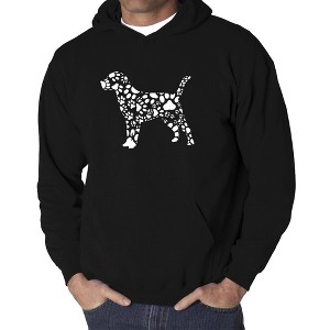 LA Pop Art Men's Word Art Hooded Sweatshirt - Dog Paw Prints - 1 of 4