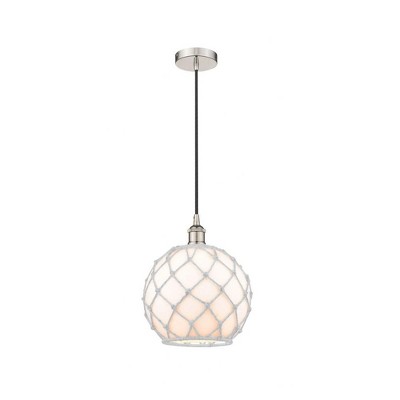 Farmhouse Rope - 1 Light Mini Pendant In Industrial Style-12.75 Inches Tall and 10 Inches Wide