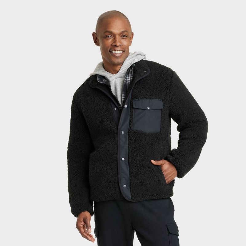 Men's High Pile Fleece Faux Fur Jacket - Goodfellow & Co™, 1 of 7