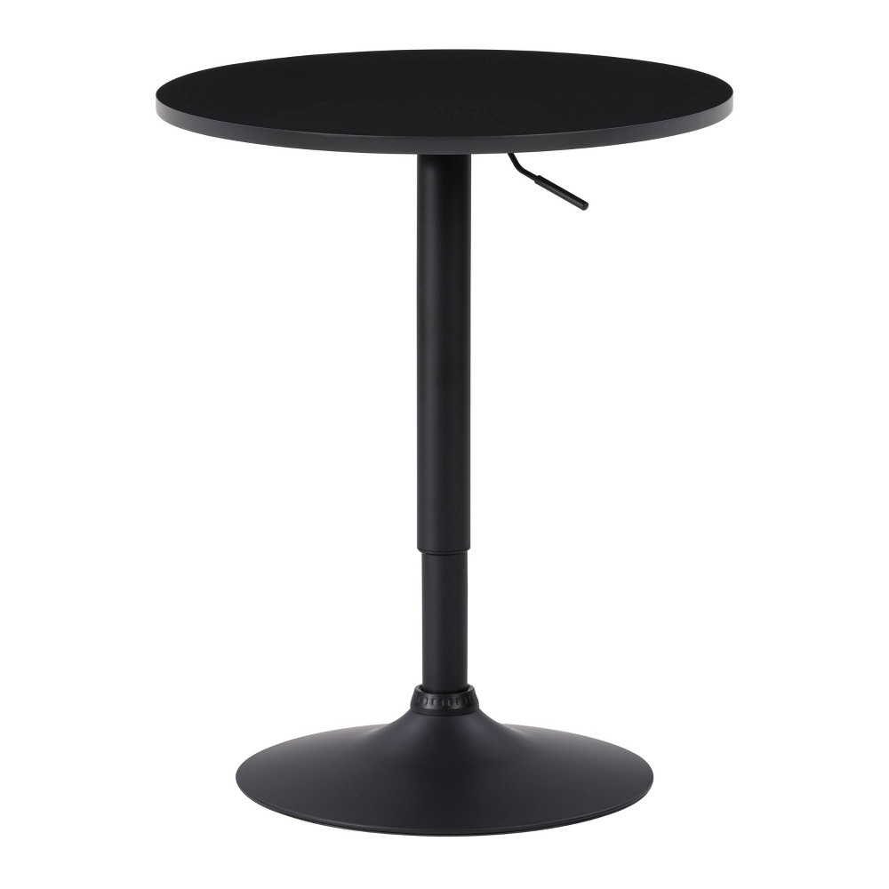 Photos - Dining Table CorLiving Round Adjustable Pedestal  Dark Black  