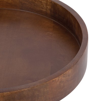 Avery Round Walnut Brown Mango Wood Side Table