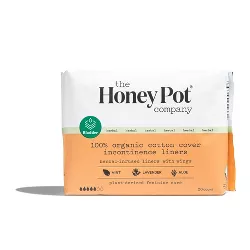 The Honey Pot Company Herbal Incontinence Pantiliners with Wings, Organic Cotton Cover - 20ct 