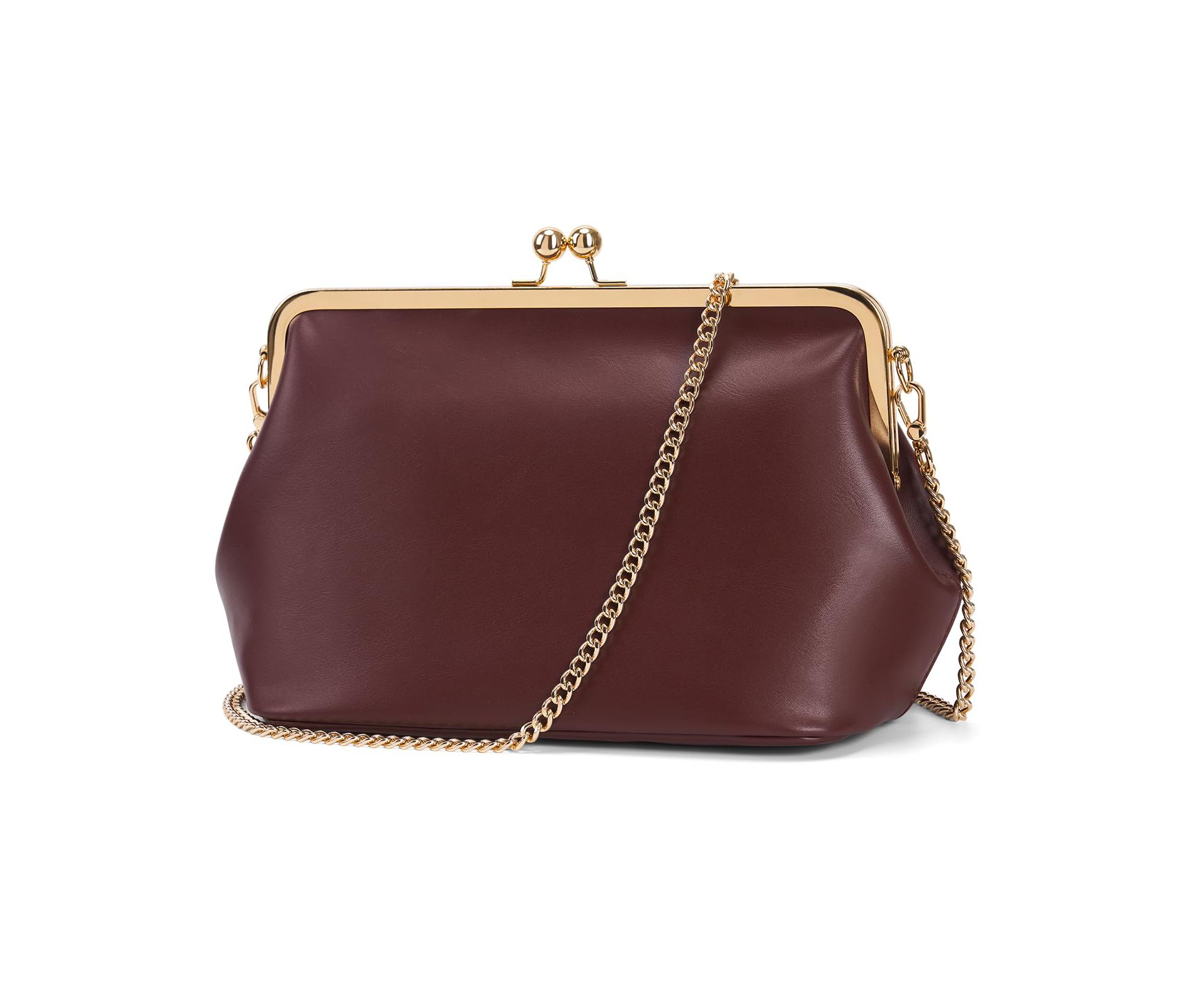 Women's Kiss Lock Crossbody Bag PU Medium Handbags Kiss Clasp Crossbody Shoulder Bags Tote Purse Messenger Handbag