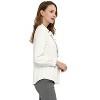 INSPIRE CHIC Women's Tie Neck Contrast Color Button Down Long Sleeves Shirt - 4 of 4