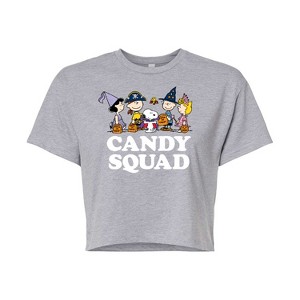 Women's - Peanuts - Candy Squad Cropped Graphic T-Shirt - 1 of 4