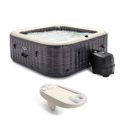 gallon Erklæring Pris Intex 28451ep Purespa Plus Greystone Inflatable Square Hot Tub Spa, 94 X  28", And Tablet Mobile Phone Spa Tray Accessory With Led Light Strip, White  : Target