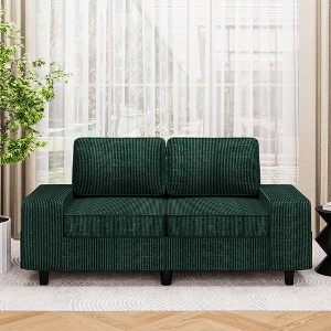 Uptiot Modern Style Indoor Loveseat With Side Pockets - 1 of 4