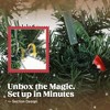 5 ft Prelit Christmas Tree, Whimsical Xmas Tree Slim High Mountain Fir with 100 LEDs and Metal Stand, Green - 4 of 4