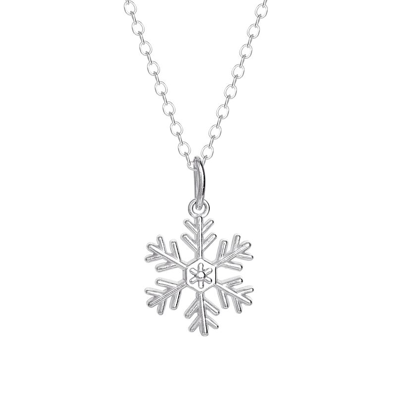 Disney Frozen Womens Snowflake Sterling Silver Pendant Necklace - Frozen Jewelry, 16'', 1 of 5