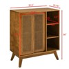 SKRAN Mid Century Modern Rattan Sideboard Cabinet, Buffet Cabinet for Kitchen, Adjustable Shelf & Solid Wood Feet & Rattan Cabinet Doors - 3 of 4
