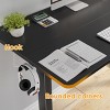 GlasFlength Desks Standing Desk Adjustable Height Sit Stand Desk with Splice Board Headphone Hooks for Home Office, Black, 48.43"*24"*45" - 4 of 4