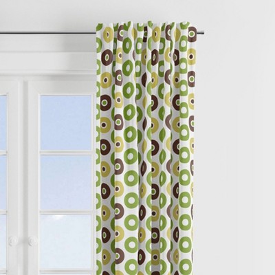 Bacati - Mod Dots Stripes, Green/Yellow/Beige/Brown Dots Curtain Panel