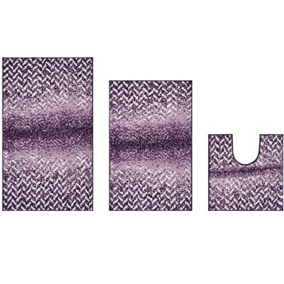 Casablanca Collection 100% Micro Polyester 3 Piece Bath Rug Set - Better Trends
