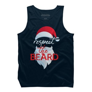 Men's Design By Humans respect the beard santa claus funny christmas By iLCreative Tank Top - 1 of 3