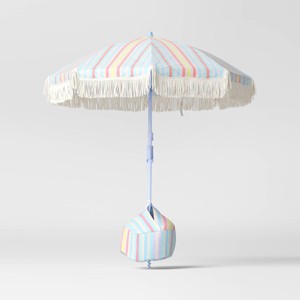 6' Striped Umbrella - Sun Squad™ - 1 of 4