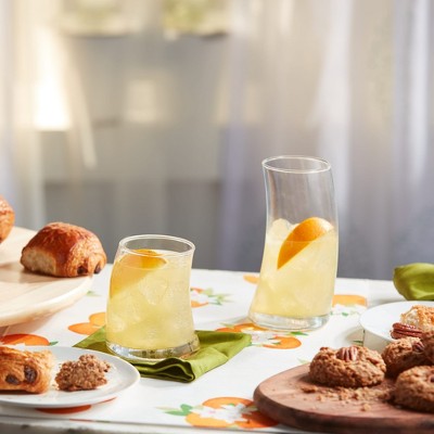 Libbey Swerve 16-Piece Curved Glass Tumbler and Rocks Set