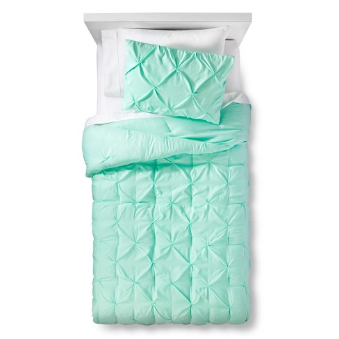 3pc Full Queen Pinch Pleat Comforter Set Mint Green Pillowfort Target