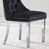 NicBex High-End Velvet Upholstered Tufted Dining Chairs Set of 2 with Mirrored Steel Legs,Modern Accent Chairs for Dining Room,Office - 3 of 4