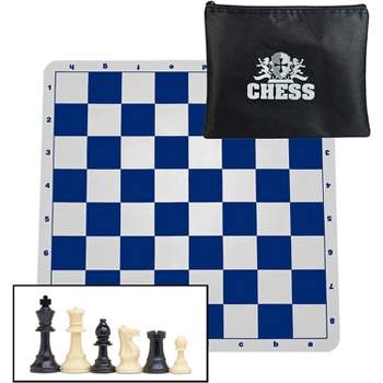 WE Games Ultimate Compact Tournament Chess Set with Silicone Chess Board - Heavy Weighted Pieces