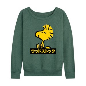Women's - Peanuts - Woodstock Lightweight French Terry Wide Neck Long Sleeve Shirt - 1 of 4