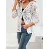Women's Lace Cardigan Shrug Tops 3/4 Sleeve Open Front Summer Beach Cover Up - 2 of 4