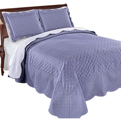 Collections Etc Camille Reversible Diamond Textured Quilted Bedspread