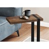 Monarch Specialties Accent Table C-Shaped End Side Snack Living Room Bedroom Metal Laminate Brown Black Contemporary Modern - 2 of 4
