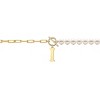 Elegant 14K Gold Plated Initial Pearl Link Chain Necklace: A Personalized and Timeless Treasure for Every Occasion. - 2 of 3