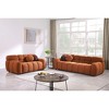 64.98" x 35.83" Boucl¨¦ Marshmallow 2-Seater Sofa with Plush Multi-Density Foam Cushions, Two Pillows and Light Brown Color - 3 of 4
