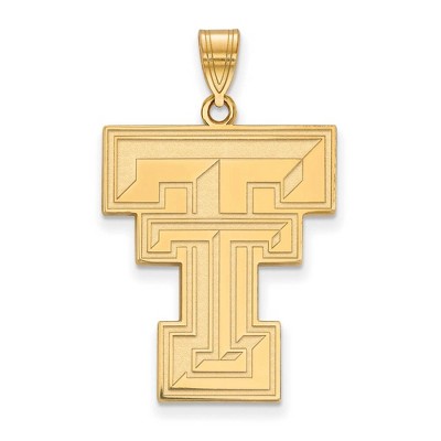 Black Bow Jewelry 14k Yellow Gold Texas Tech Red Raiders NCAA Extra Large Pendant
