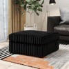 Roundhill Furniture Solenne Oversized Ottoman with Jumbo Corduroy Upholstery Black - 3 of 4